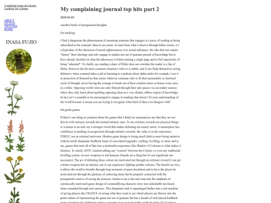 posts/2025-01-03-My-complaning-journal-top-hits-part-2 screenshot