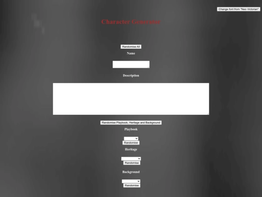 CharacterCreator screenshot