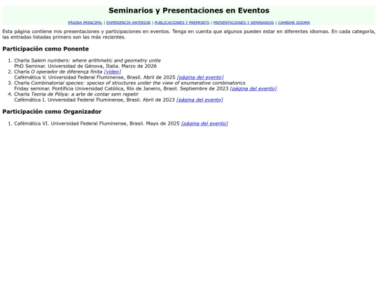 espanol/seminar screenshot