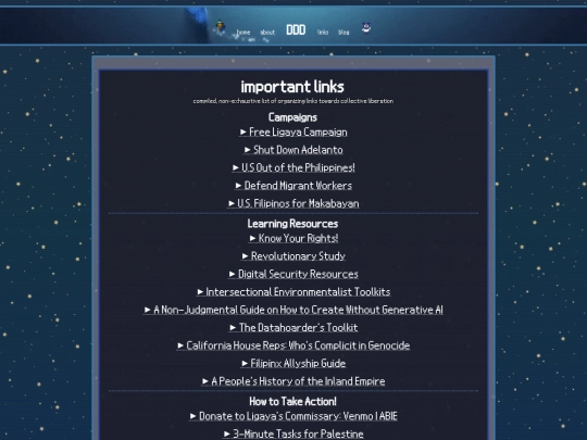 links screenshot