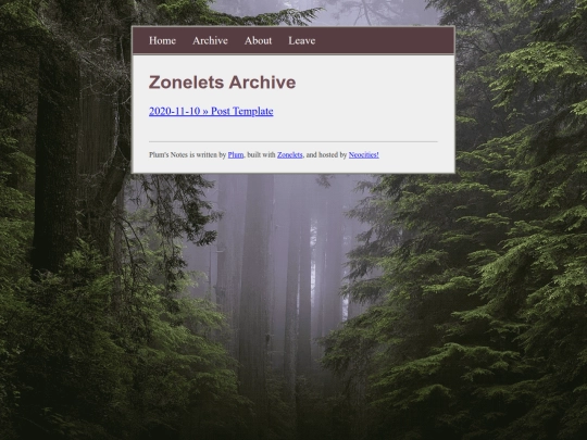 blog/archive screenshot