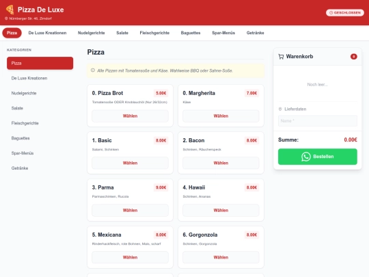 pizzaDeluxeBestellung/26.11 screenshot