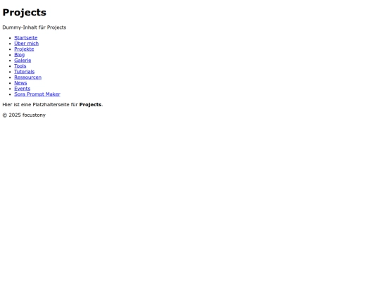 projects screenshot