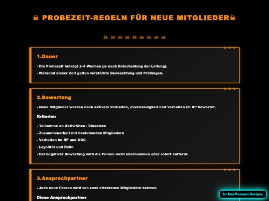 Probezeitkatalog screenshot