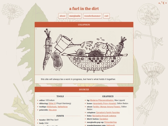 dirt/colophon screenshot
