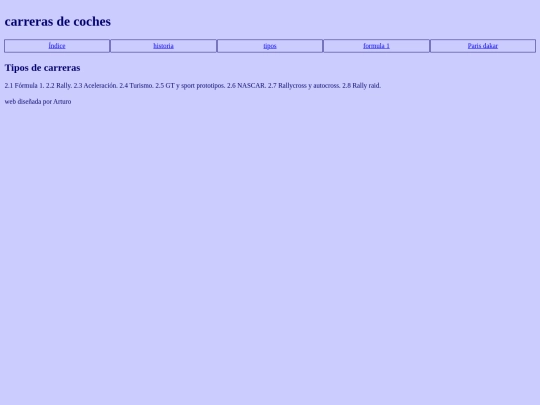 Careras/Tipos screenshot