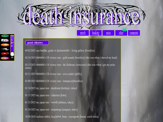 past-shows screenshot