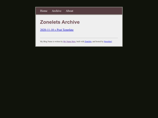 blog page/archive screenshot