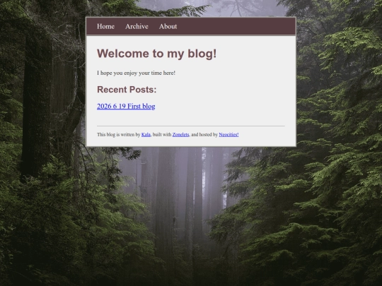 blog page screenshot