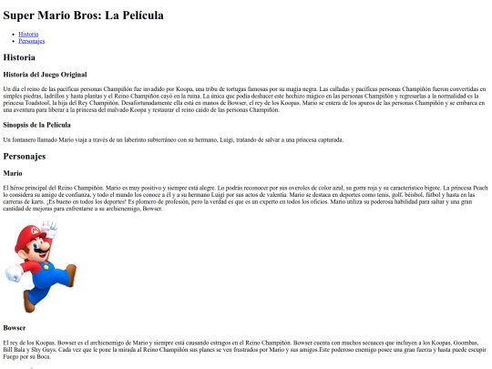 HTML/Super Mario Bros la Pelicula. screenshot