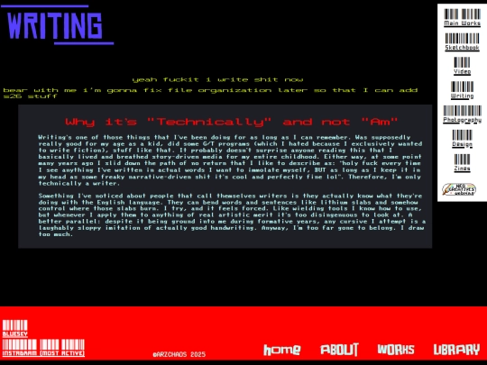 writing screenshot