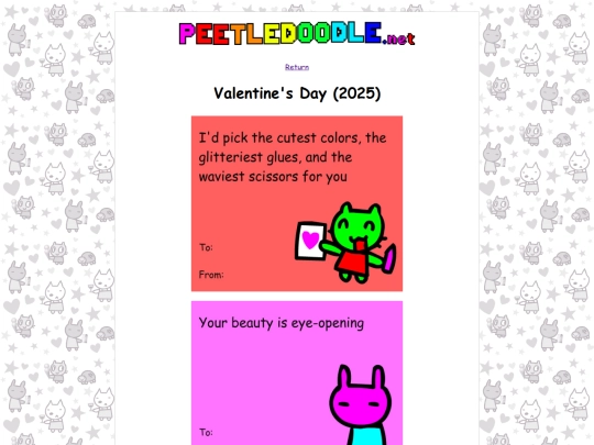 ecards/valentines screenshot