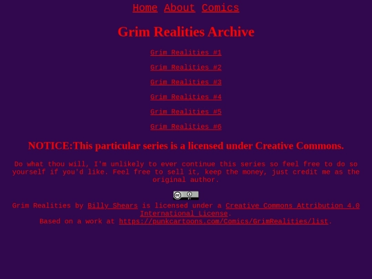 Comics/GrimRealities/list screenshot