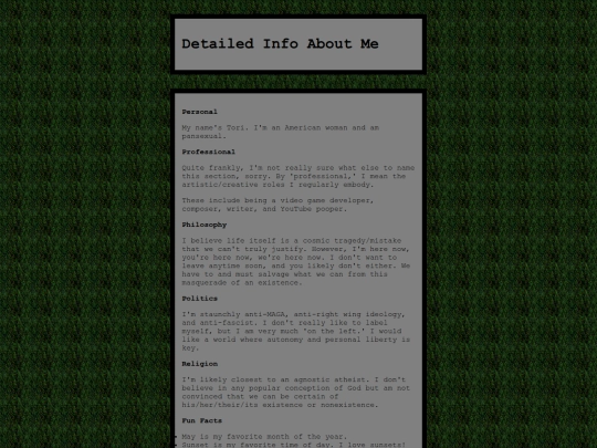 fullbio screenshot