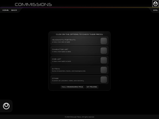 Pages/commissions screenshot