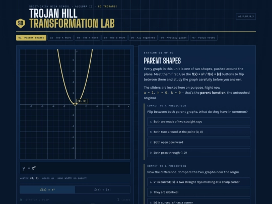 Algebra2/transformationslab screenshot