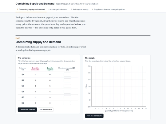 economics/combining supply and demand worksheet help screenshot