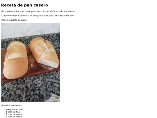 Recetario/Recetapancasero screenshot