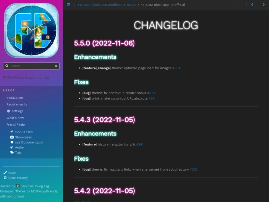 basics/changelog screenshot