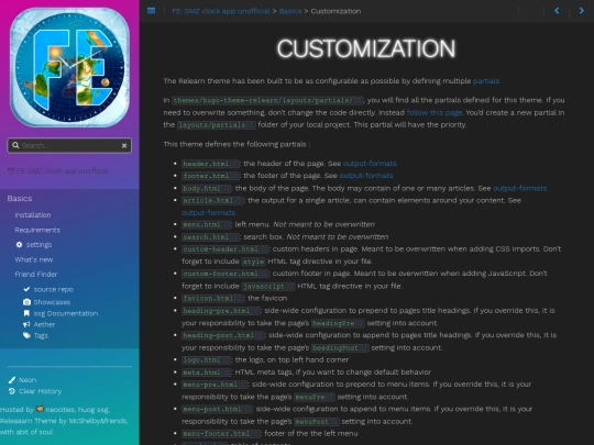 basics/customization screenshot