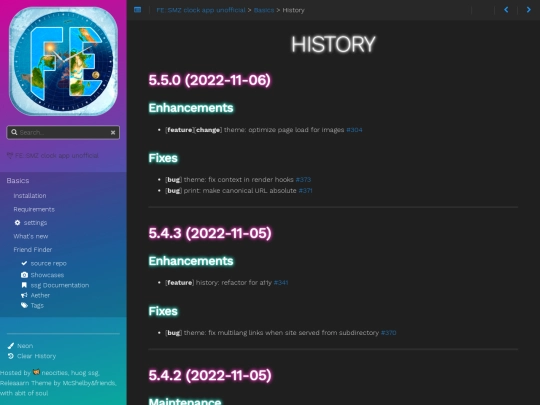 basics/history screenshot