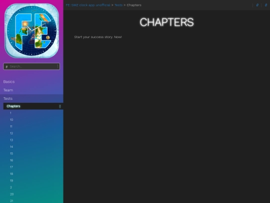 tests/chapters screenshot