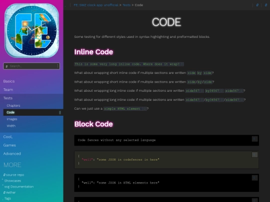 tests/code screenshot