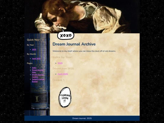 Dream Journal/archive screenshot