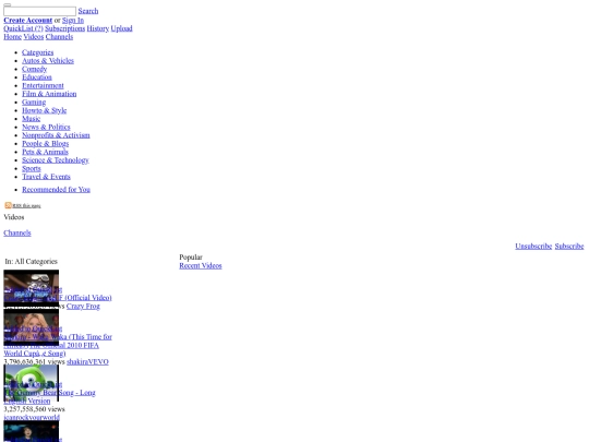 youtube2009 screenshot
