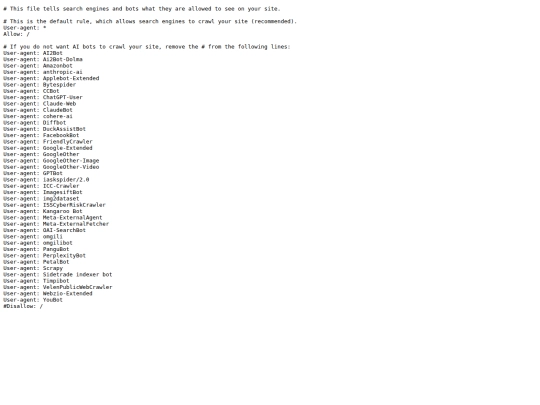 robots.txt screenshot