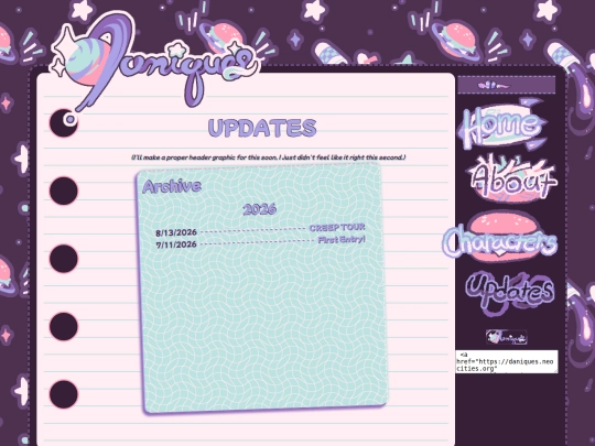 links/updates screenshot