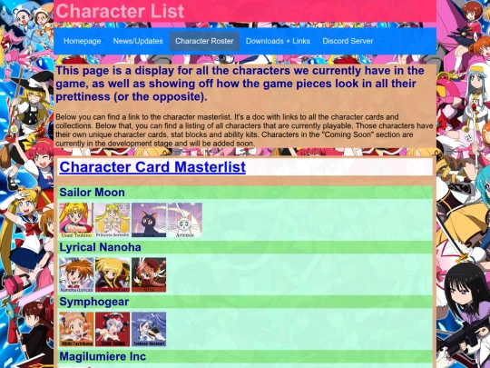 CharacterList screenshot