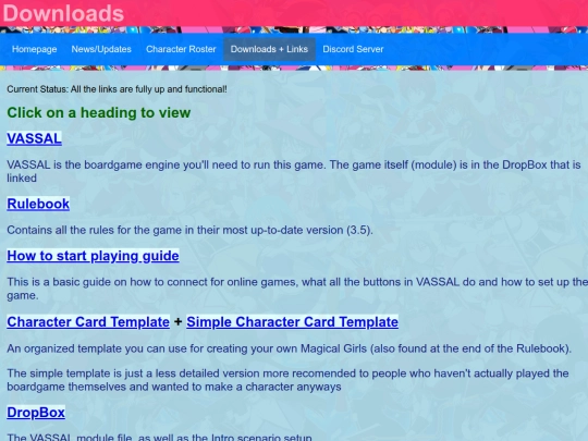 Links screenshot