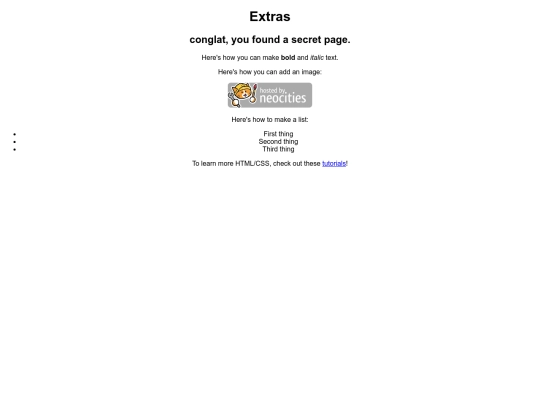 extras screenshot