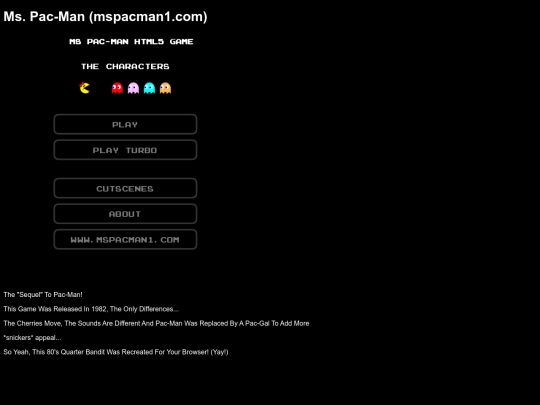 pacmangames/htmlgames/mspachtml screenshot