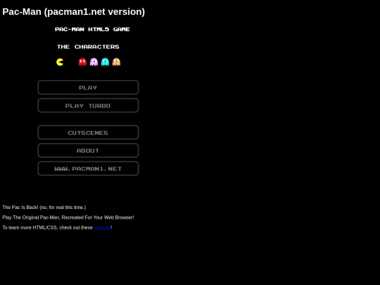 pacmangames/htmlgames/pacmanhtml screenshot