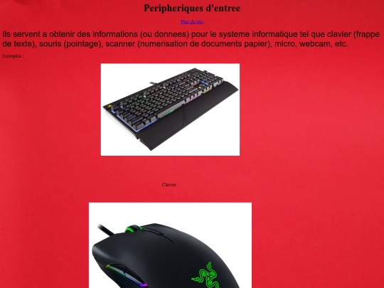 Périphériques d'entrée screenshot