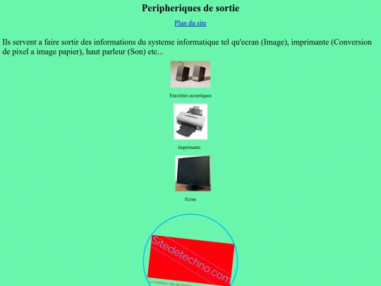 Périphériques de sortie screenshot
