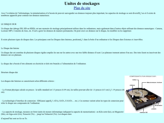 Unités de stockage screenshot