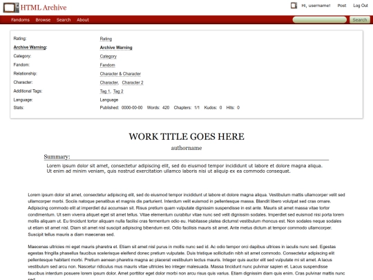 ao3template screenshot