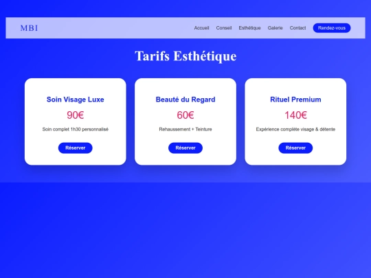 tarifs-esthetique screenshot