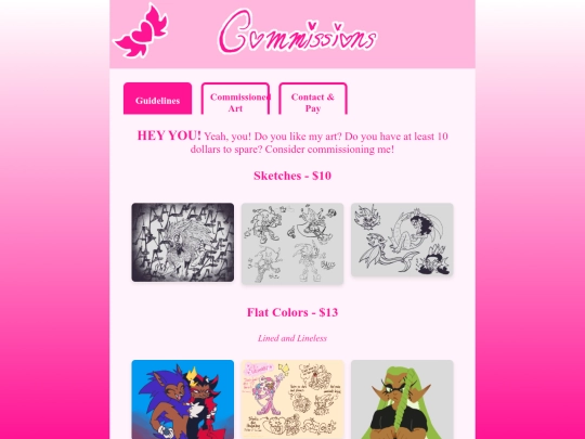 gallery/commissions screenshot