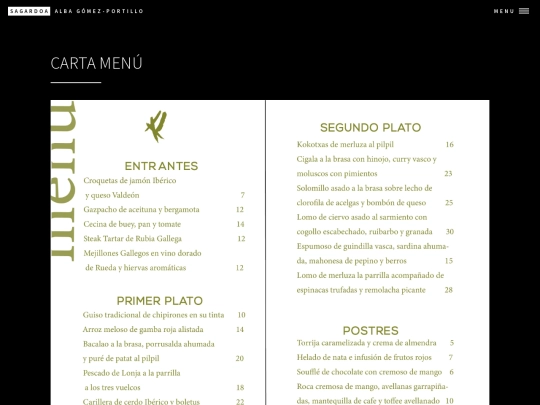 menu screenshot