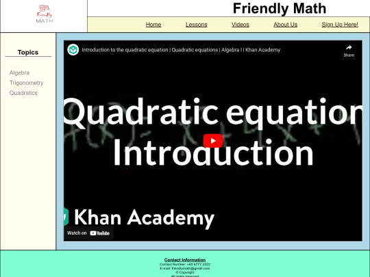 CA1/quadratics screenshot