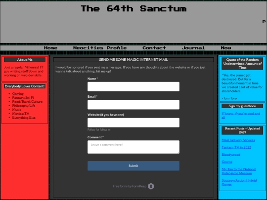 Contentpages/Contact screenshot