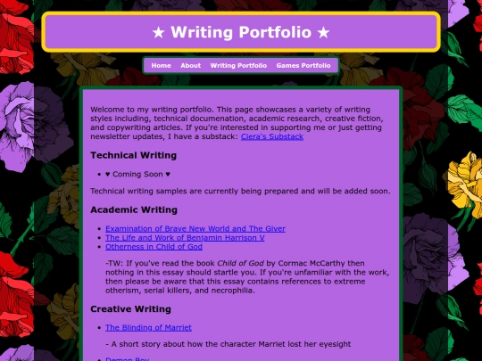 writing_portfolio screenshot
