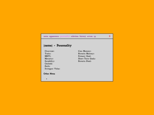 oc/remora/personality screenshot