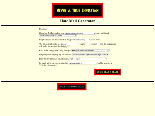 hatemail screenshot