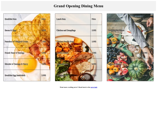 grandopeningmenu screenshot