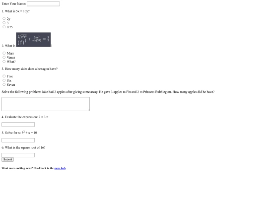 mathform screenshot